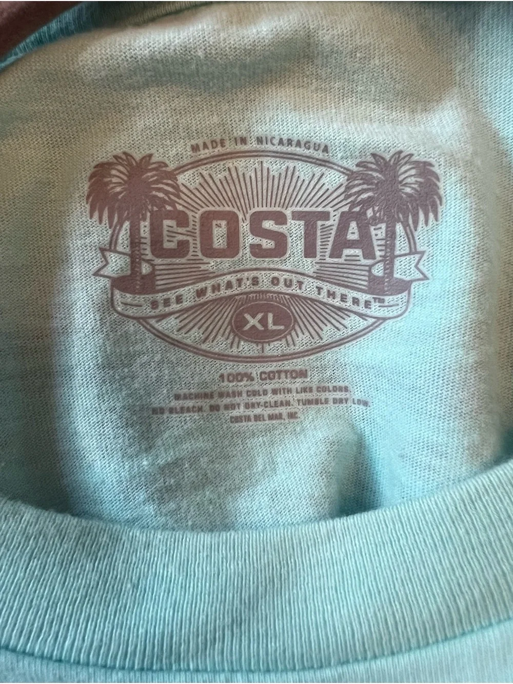Costa Men's Short Sleeve Tee in Light Teal - Picture 3 of 3